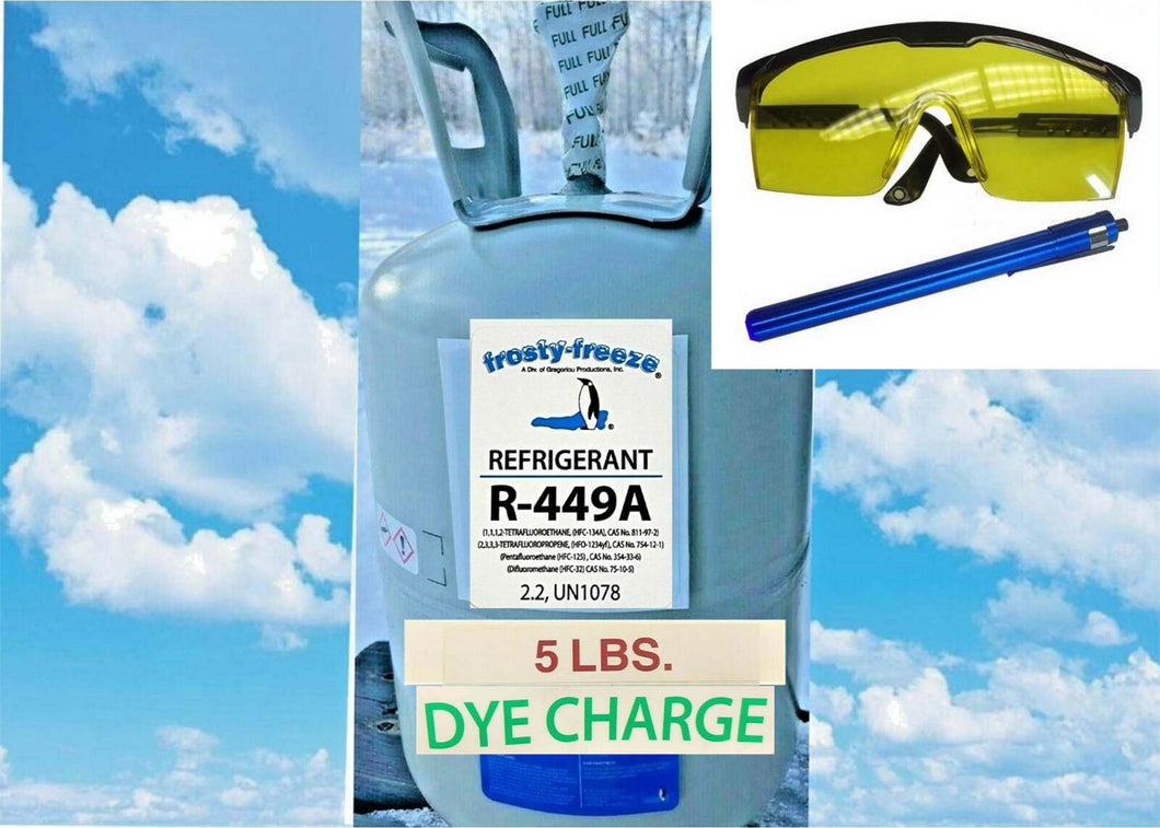 R449a, Refrigerant, 5 Lb. with UV Dye Kit, Replace R402A, R408A, R502