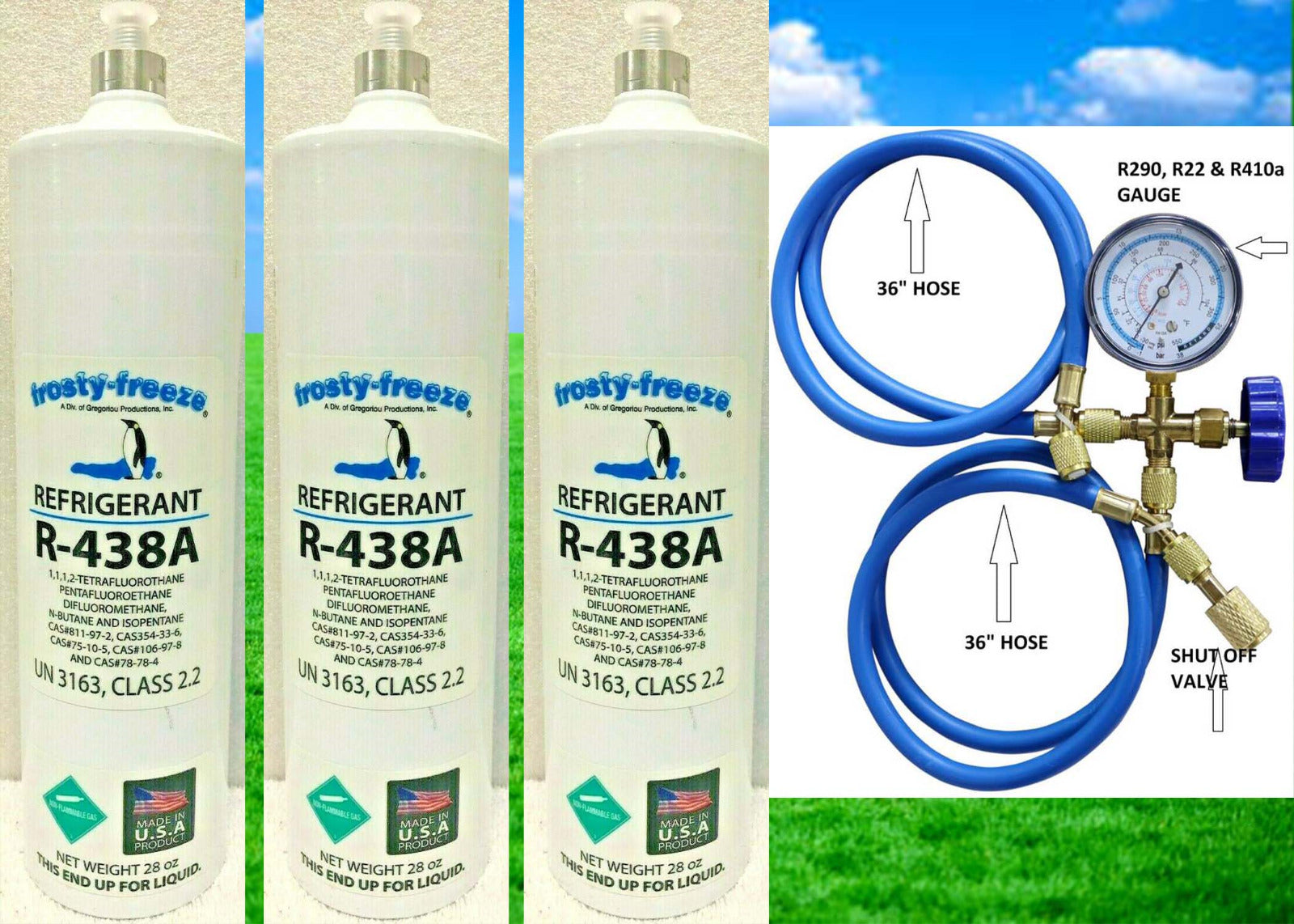 R438a, EPA & ASHRAE APPROVED, Same As MO99, (3) 28 oz Cans