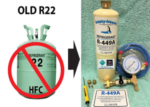 R449a (HFO) 20 oz. "NO-HFC's" EPA & ASHRAE Certified,  Pro 20 oz. Recharge Kit