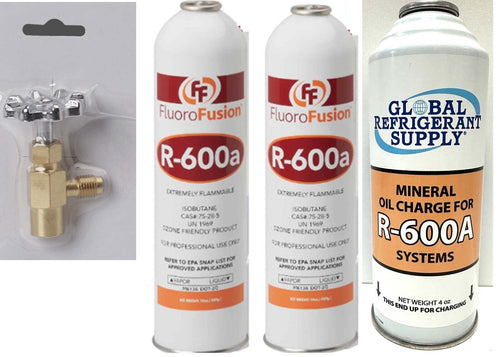 R–600a, 14 oz. Can & Oil, FluoroFusion, Refrigerant Grade Isobutane Recharge Kit