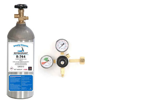 R744 Refrigerant, Carbon Dioxide, CO2, 3 Liquid Lb, Refillable Alum. Regulator