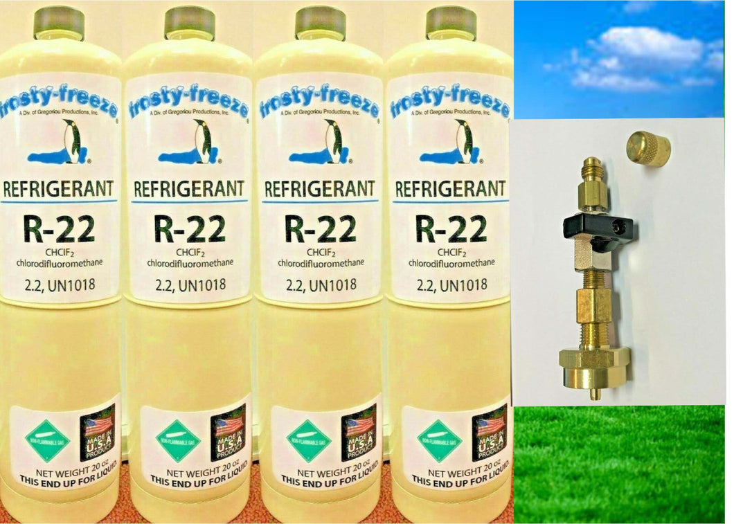 Refrigerant22, R22NEW, Total 5 Lbs., (4) 20 oz. Convenient, Easy To Use, Taper