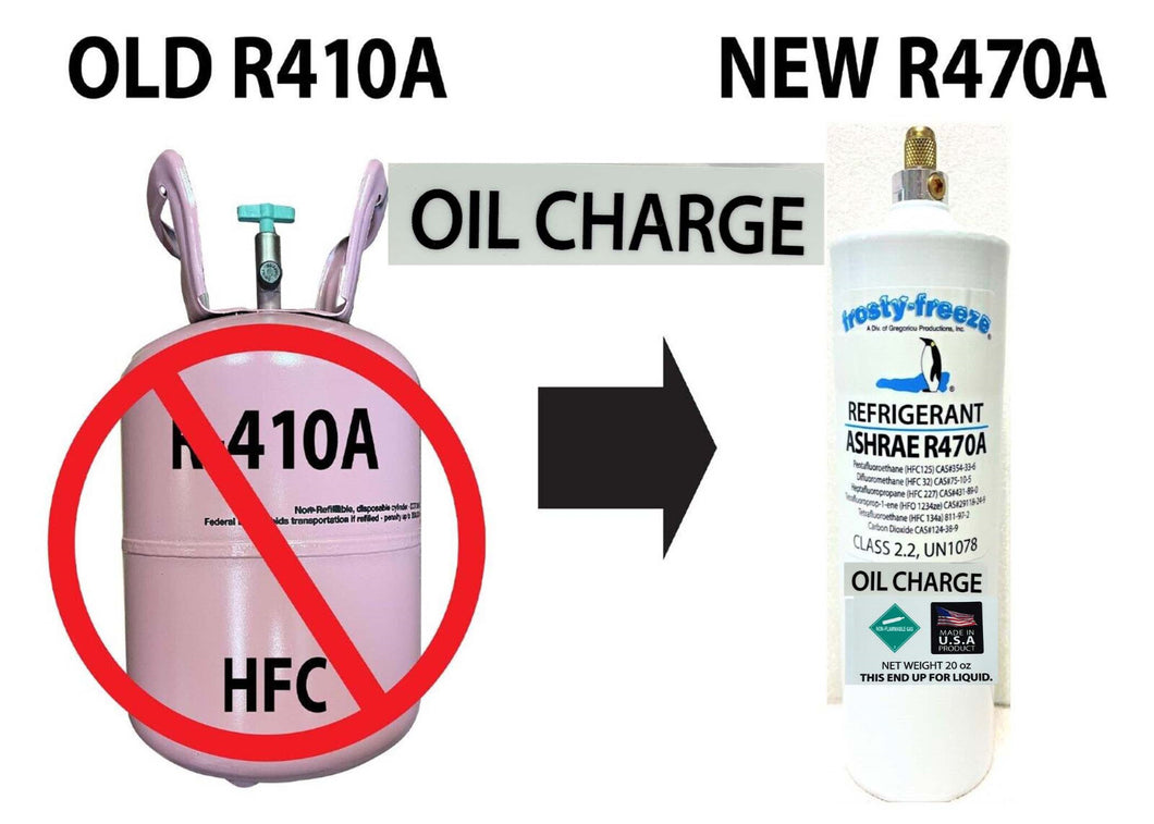 R470a, 20 oz. Refrigerant with Oil Charge Factory Sealed ASHRAE & EPA Approved