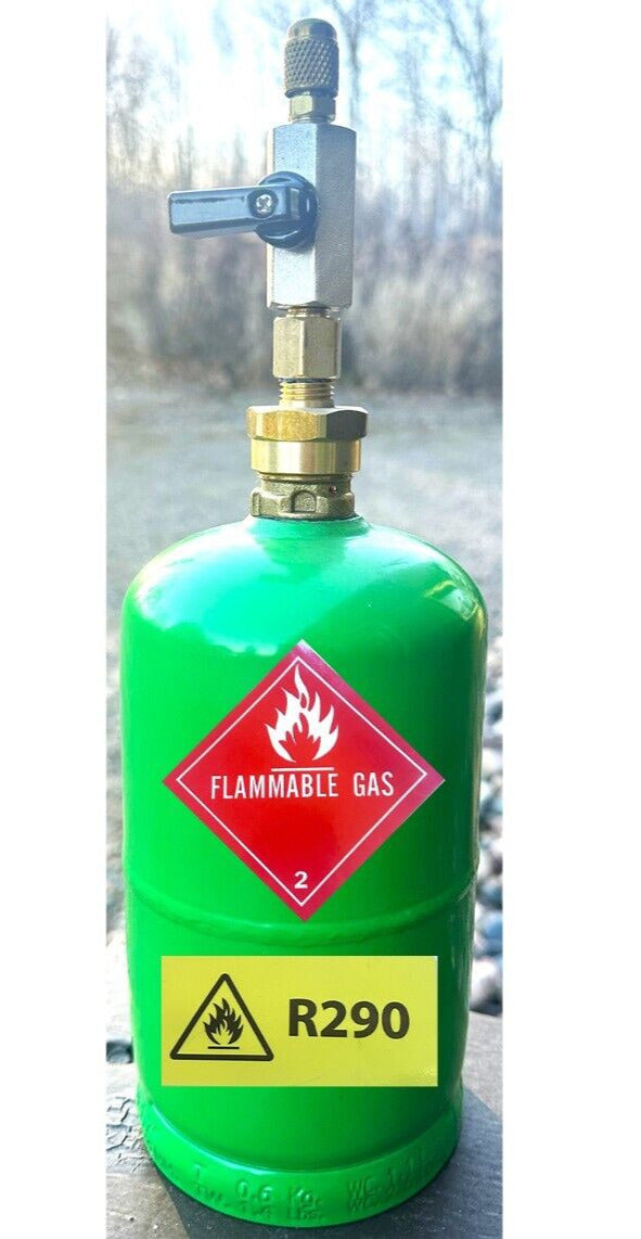 R290 Refrigerant Tank Recovery, Excellent For Small Systems, 16 oz. Ca
