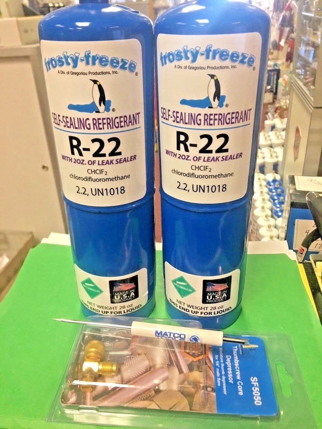 Refrigerant R22, r-22, two 28 oz. Cans, Pro-Seal XL4, Leak Stop & Malco Tool New