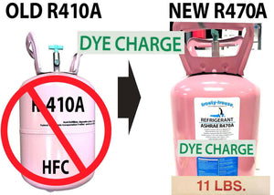 R470a Refrigerant w/UV DYE, 11 lb. ASHRAE, EPA SNAP Approved, Home A/C Recharge
