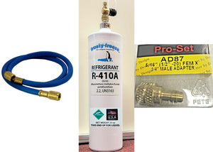 R410A, R410a, R-410a, Refrigerant, A/C, 1.43 lbs, 650 g (23 oz) Pro Recharge Kit