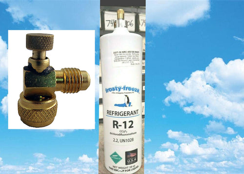 R12, Refrigerant 12, Dichlorodifluoromethane, 28 oz Can With On/Off Flow Valve