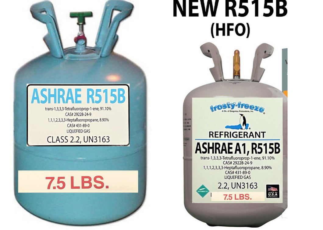 R515b, 7.5 Lb ASHRAE EPA Accepted Drop-in Replacement Refrigerant Factory Sealed