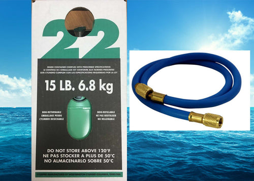 NEWR-22,  R--22, 15 lb, Sealed, Hose, Best Price On eBay, Fast Free Shipping