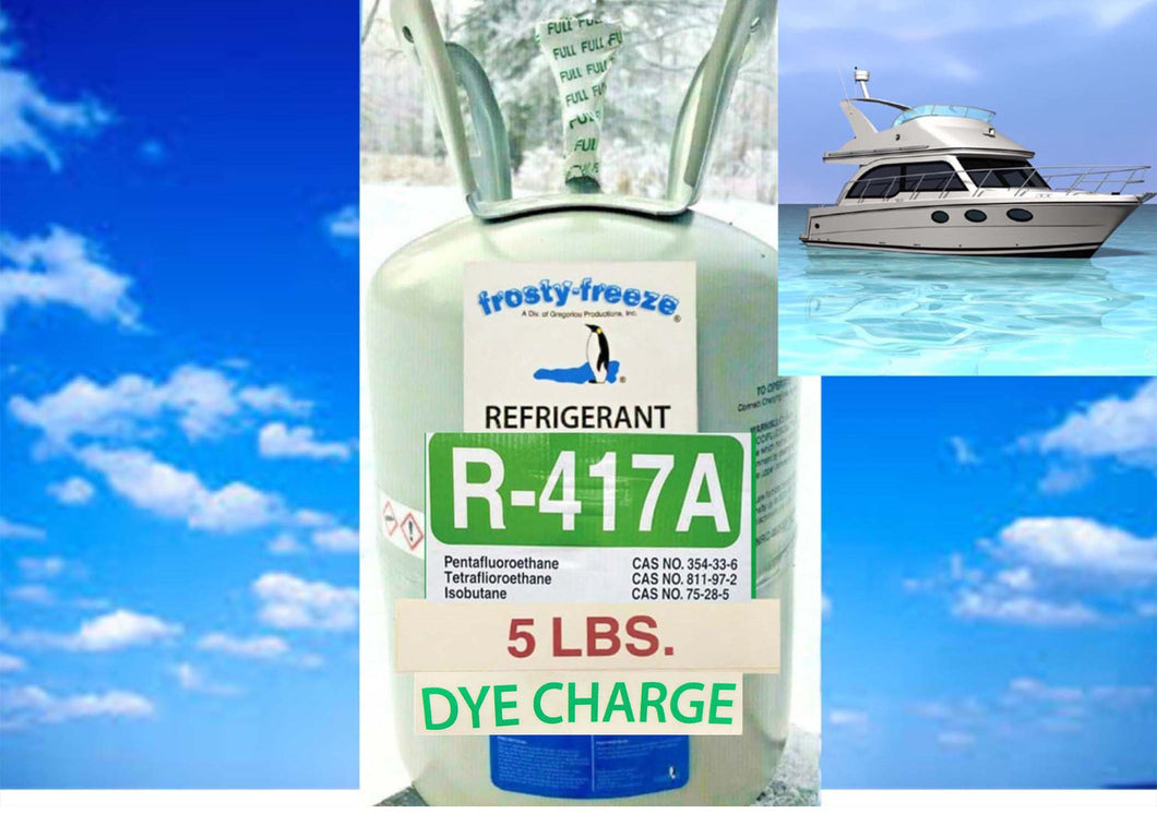 R417a, MO59, Replacement Refrigerant, 5 Lb. w/8 oz UV Florescent Leak Detect Dye