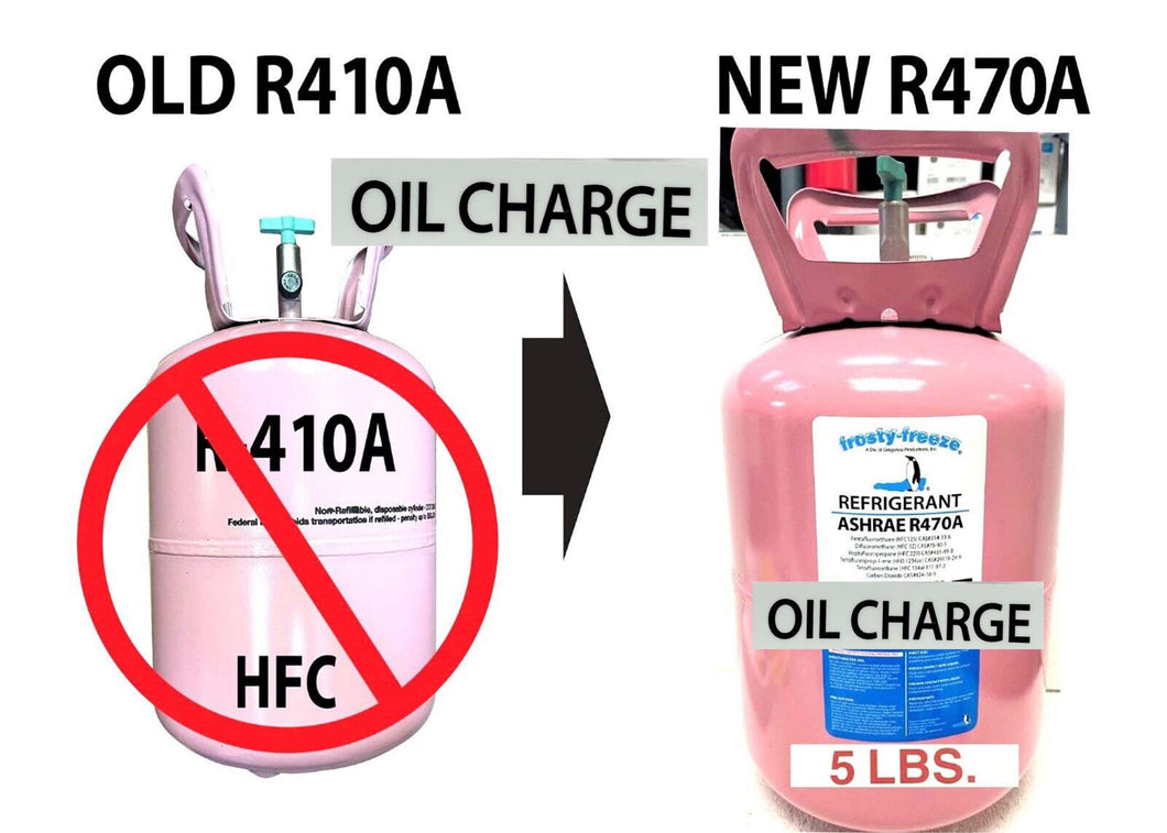 R470a Refrigerant, 5 lb. with Oil ASHRAE, EPA SNAP Approved, Home A/C Recharge