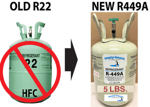 R449a (HFO) 5 Lb. NO-HFC's ASHRAE Certified, EPA Drop-in Approved 22 Replacement