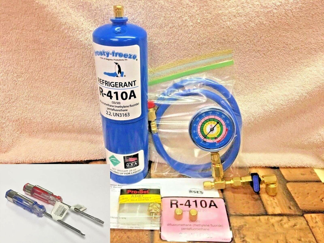 410A, R410a, R-410a, Refrigeration Recharge Kit Gauge, Hose & Instructions Kit