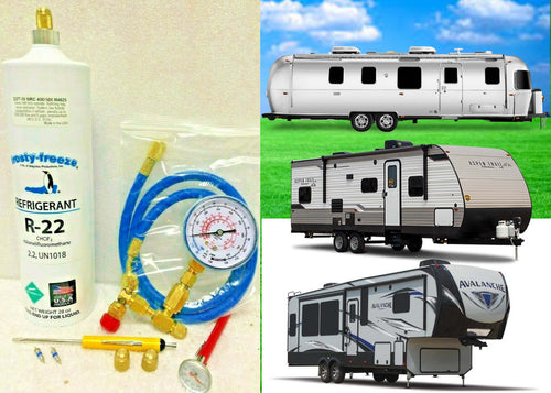 For Airstream, Dutchmen, Jayco, Coachmen, KZ-RV, Coleman, R22 Recharge A/C Kit