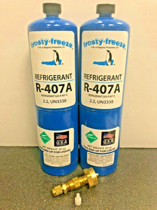 R407A, Refrigerant, (2) 20 oz. Cans, Can Taper, Low Medium Temp. Refrigeration