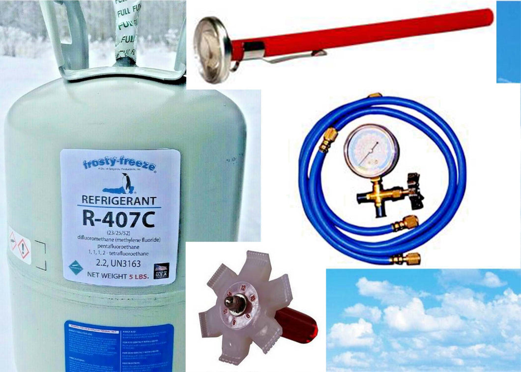 R-407c, 5 Lbs Refrigerant, 407C, R407c Best R--22 Replacement Gauge, Therm Tools