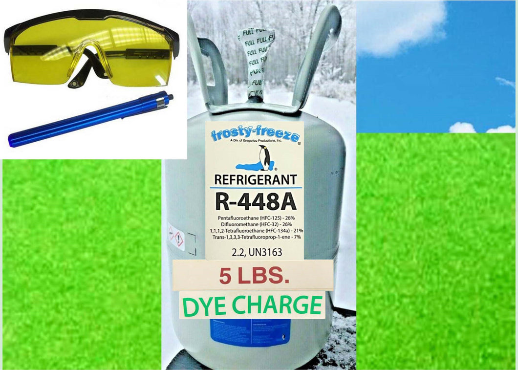 R448a Refrigerant, 5 Lb., UV DYE Replace R404a & R--22 Commercial Refrig App KIT