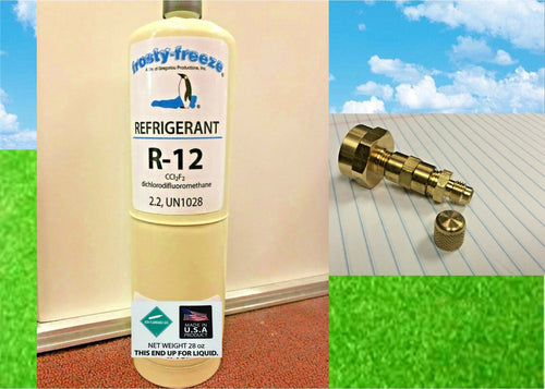 R12, Refrigerant 12, Virgin Pure R-12, 28 oz. Disposable Can, 1/4