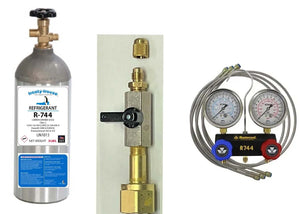 R744 Refrigerant, Carbon Dioxide, CO2, 3 Liquid Lb, Refillable Aluminum Tank Kit