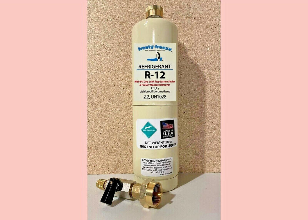 R12, R-12,Refrigerant 12, Recharge Kit w/Leak Stop, Moisture Remover UV Leak Dye