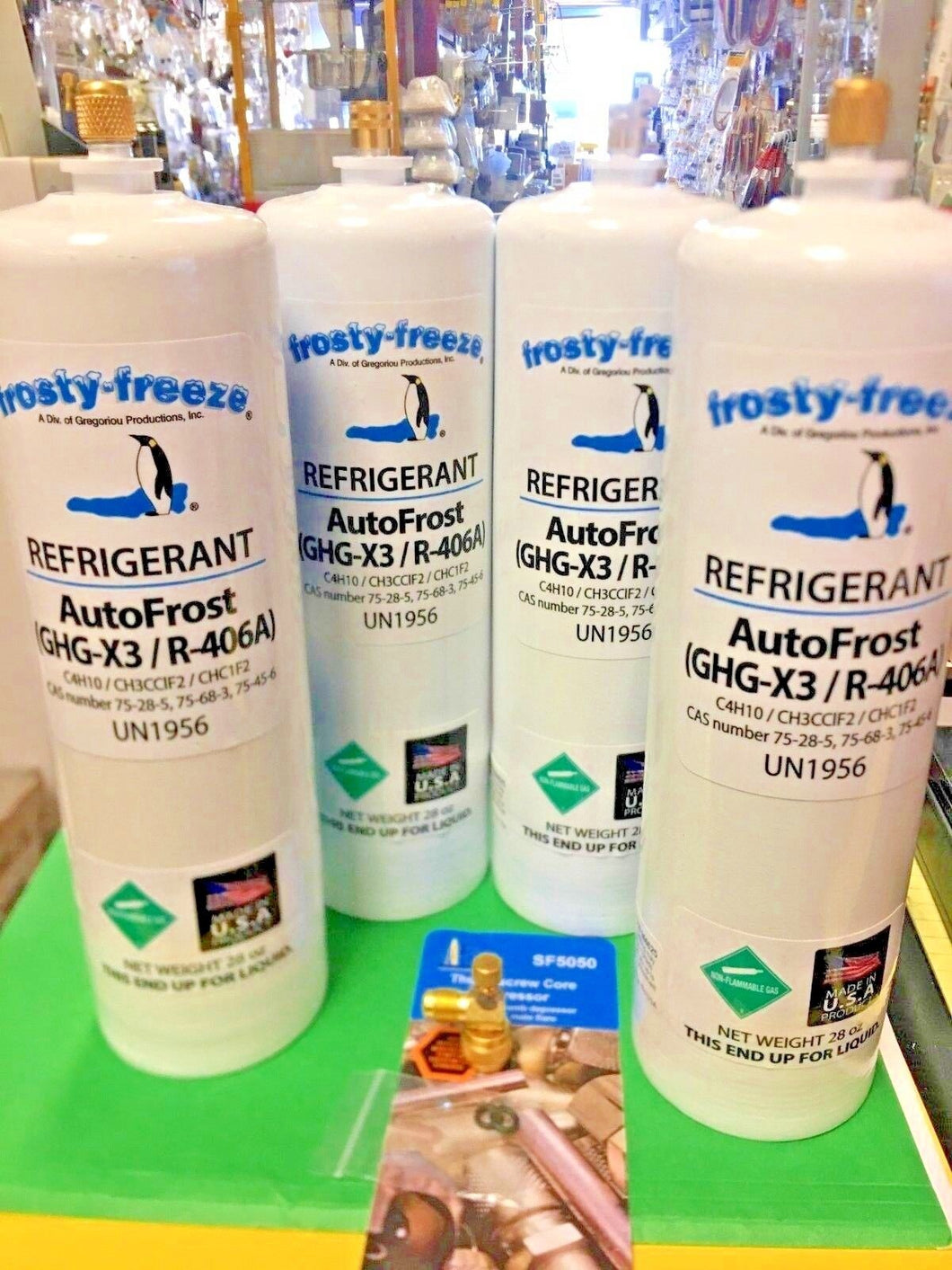 AutoFrost,R406a, Refrigerant, auto frost, GHG-X3, R406A,(4) 28 oz. Cans On/Off V