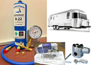 Refrigerant22, r22A/C Recharge Kit, 28 oz., Camper, RV, Travel Trailer, tap