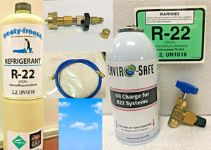 R22 Refrigerant 22, A/C Refrigeration, 15oz. Tapers, R22 Oil Charge Recharge Kit