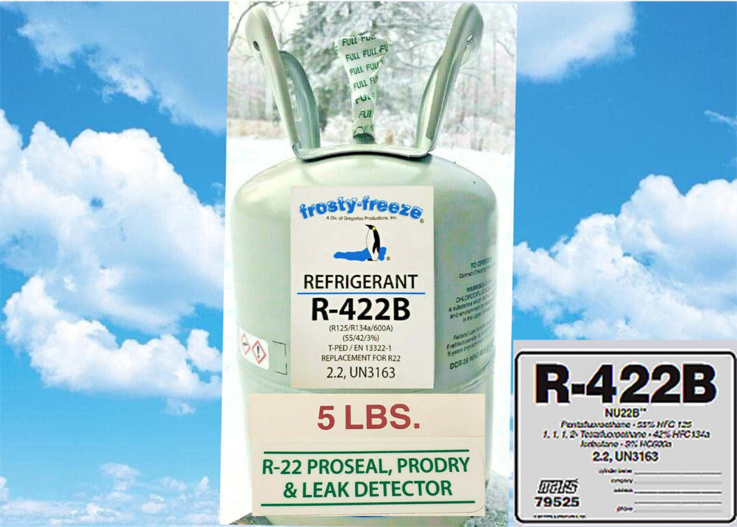 R--22 Drop-In Replacement, R422B, 5 lb ProSeal ProDry XL4 & Dye Charge #1 Choice