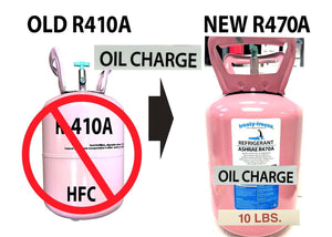 R470a Refrigerant, 10 lb. with Oil ASHRAE, EPA SNAP Approved, Home A/C Recharge