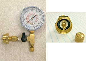 Propane Tank, CGA600 to 1/4" Male Flare With On/Off Valve, Gauge & Brass Cap