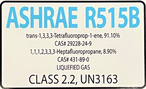 R515b, 10 Lb ASHRAE EPA Accepted Drop-in Replacement Refrigerant, Factory Sealed