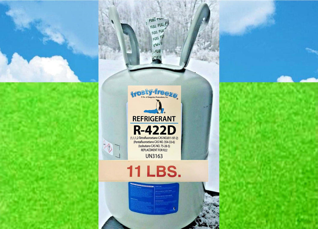 R422d Refrigerant, 11 lbs, Sealed, R22 Replacement, Refrigeration Applications