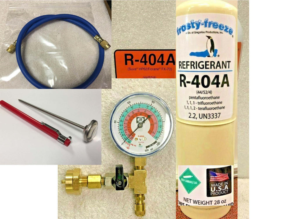 R404a, Recharge Kit, 28 oz., w/Check & Charge-It Gauge & Charging Hose