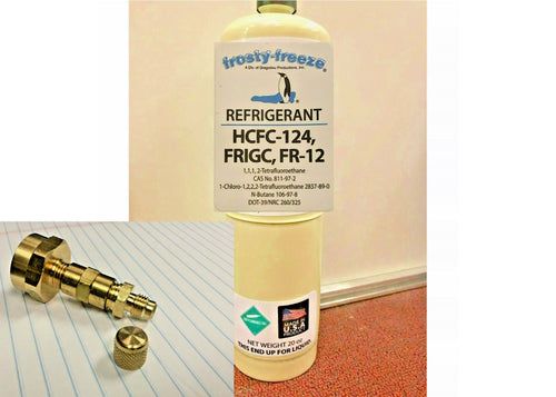 FRIGC, FR12, Refrigerant, HCFC-124, 20 oz Can, USA Military Approved R12 Alt