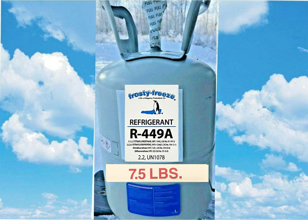 R449a, R-449a Refrigerant, 7.5 Lb, Replacement for R402A, R--22, R408A, R502