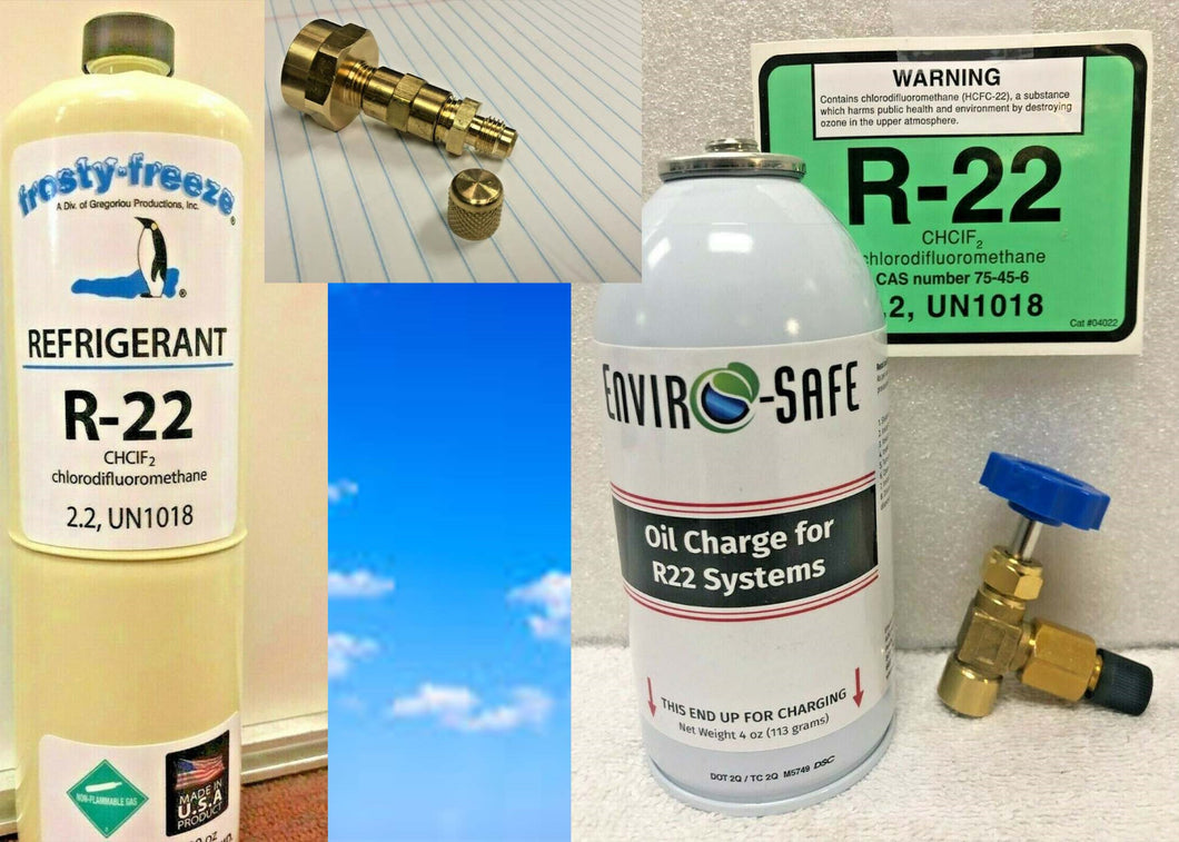 R2 Refrigerant, r22Home AC Refrigeration, (Qty of 1) 15 oz. Can Tapers R22Oil