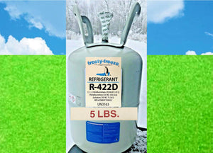 R422d Refrigerant, 5 lbs, Sealed, R--22 Replacement, Refrigeration Applications