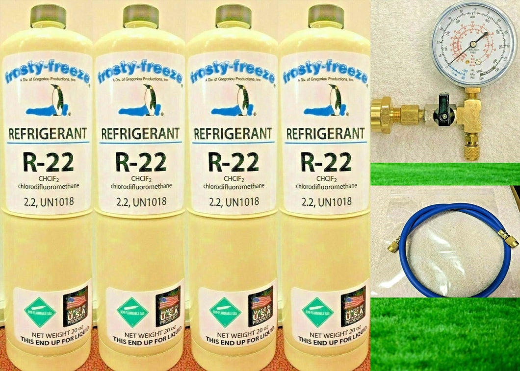 R-22Refrigerant 22, Total 5 Lbs. (4) 20 oz. Convenient, Easy To Use, Recharge