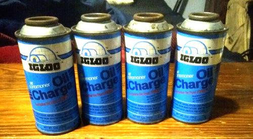 R-12, Igloo Air Conditioner Oil Charge Du Pont Freeon R12 LOT of Four 4oz cans