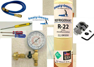 R22 Refrigerant R-22, Air Conditioner, 28 oz LARGE, Recharge Kit, Tools Taper