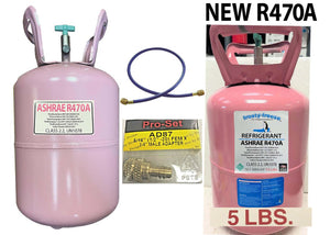 R470a New Refrigerant, 5 lb. ASHRAE, EPA SNAP Approved, Home A/C Recharge Kit