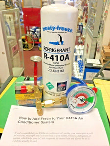 R410a, Pro Do-It-Yourself Recharge Kit, Includes System STOP-LEAK, Instructions