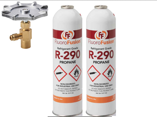 R–290, (2) Large 14 oz. Cans, FluoroFusion, Refrigerant Grade Propane, PV-14XL