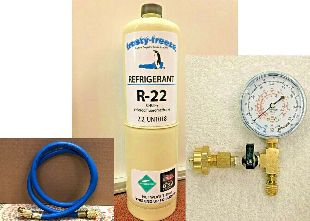 R22NEW, R-22Refrigerant 22, Air Conditioning, Refrigeration, 20 oz Can, Kit A2