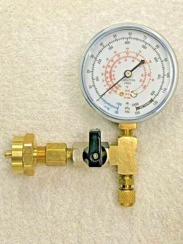 Frosty Freeze, 20 oz. Can Taper, R22, R12, R134a, 20 oz, CGA600 w/Valve & Gauge