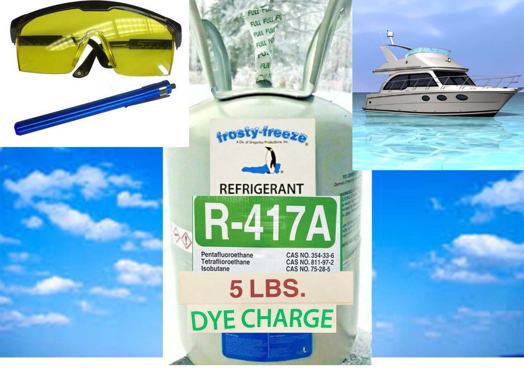 R417a, R--22 Replacement 5 Lb. with 8 oz. UV Florescent Leak Detect Dye Kit