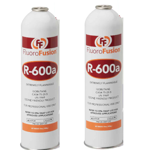 R–600a, (2) Two Large 14 oz. Cans, FluoroFusion, Refrigerant Grade Isobutane