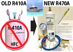 R470a (HFO) 28 oz. "NO-HFC's" EPA Approved, Instr., Tap, Hose, Pro Kit Boat A/C