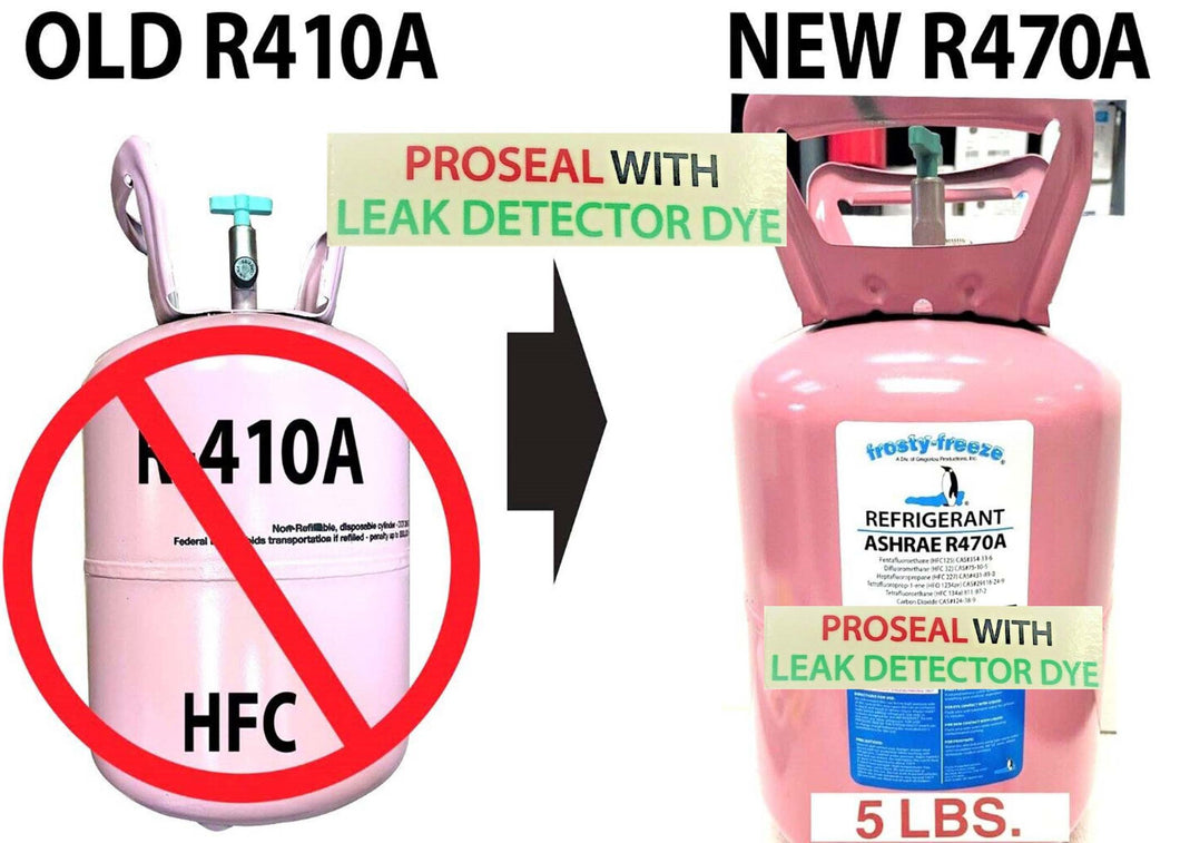 R470a 5 lb. Refrigerant with ProSealXL4 STOP LEAK & UV Dye, ASHRAE, EPA Accepted